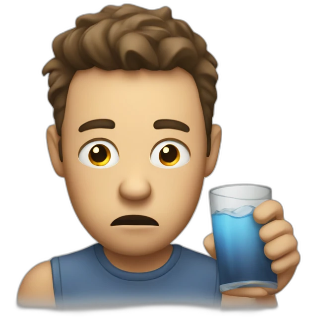Frustrated to thw point of drinking emoji