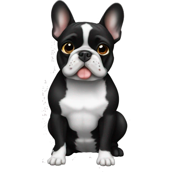 black and white frenchie  emoji