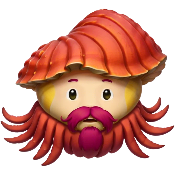 Bearded clam with red hair emoji