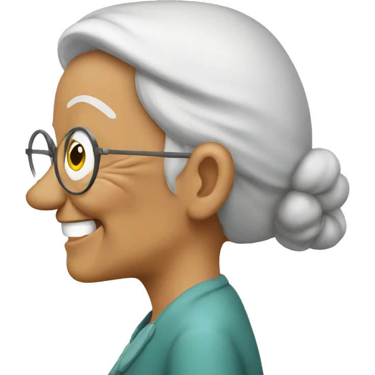 old lady side view emoji