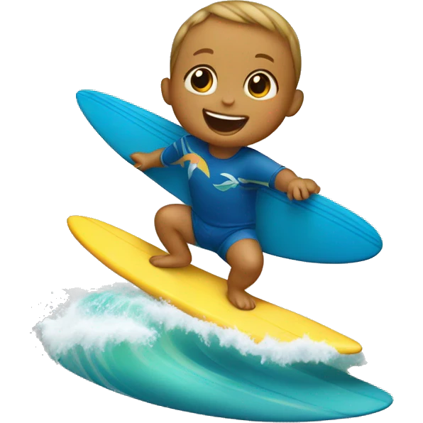 Baby surfing  emoji