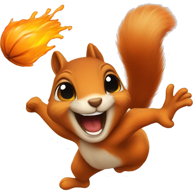 little jumping orange burnt squirrel emoji
