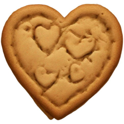 Cookie heart with book emoji