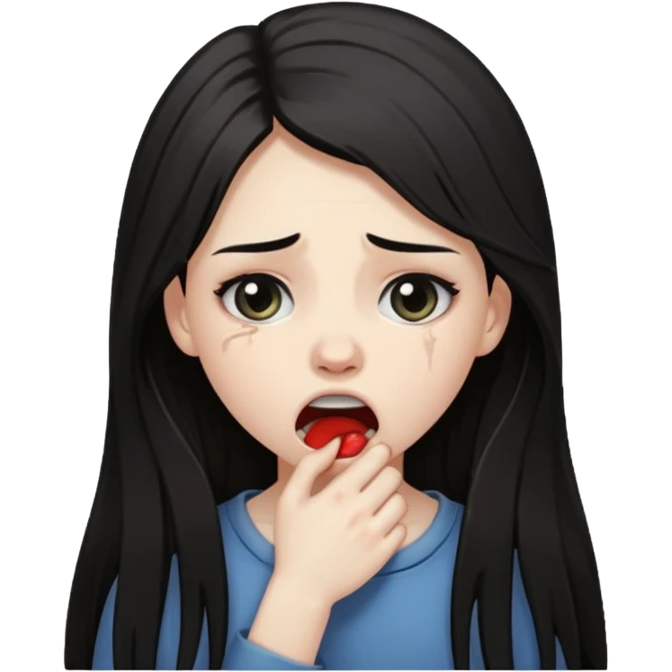 Girl choking herself emoji