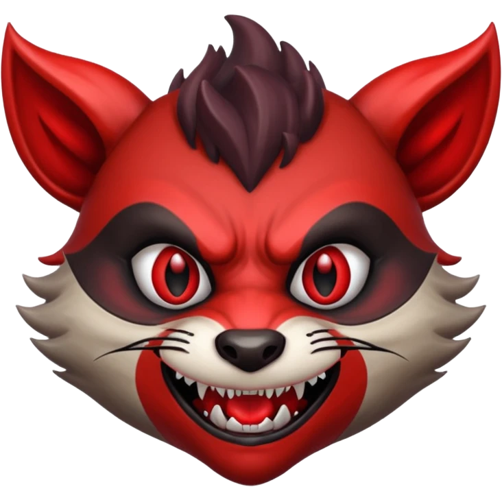  raccoon devil hybrid face emoji