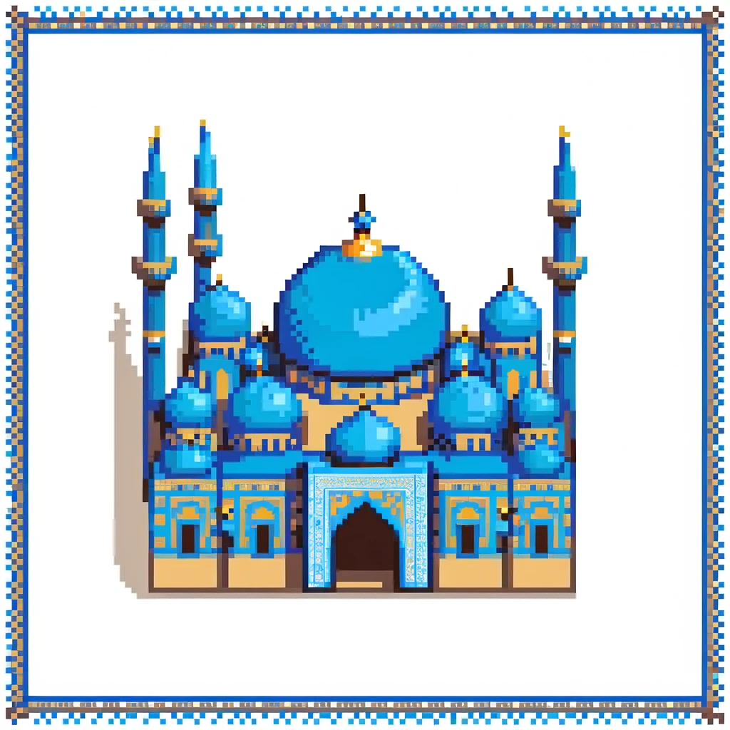 Ancient city of Samarkand with blue domed mosques, ornate Islamic architecture, Registan Square emoji