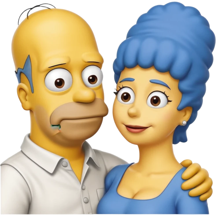 Homer Simpson and Marge kissing emoji emoji