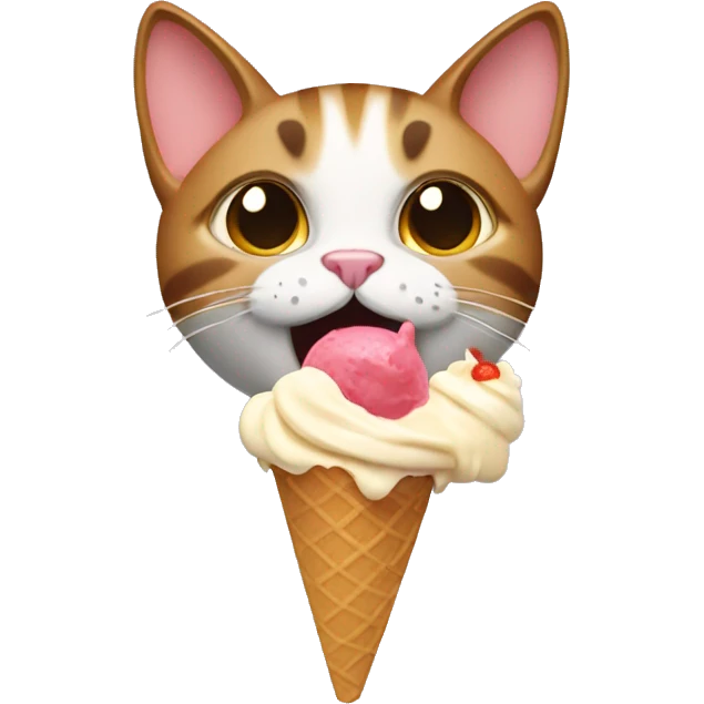 Cat eating ice cream emoji