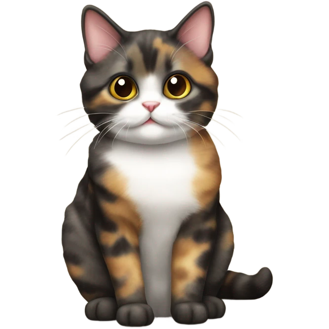Tortie munchkin cat sitting emoji
