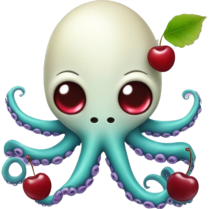 Octopus with a cherry emoji
