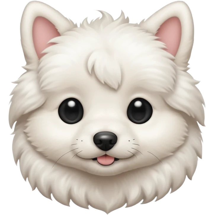 white puppy with a black dot in the eye emoji