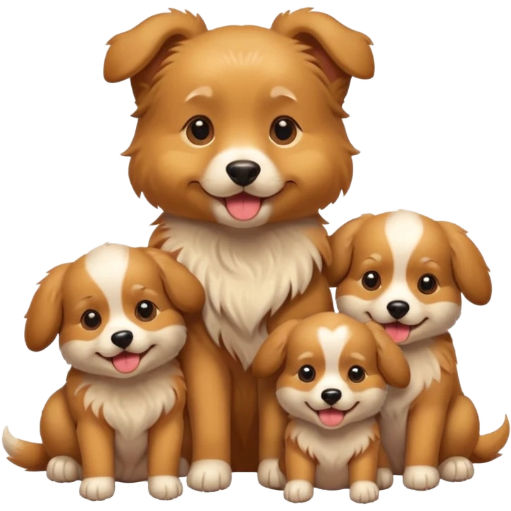 dog with its puppies emoji
