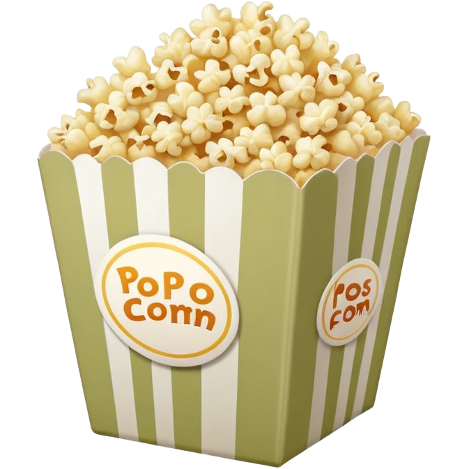 Popcorn in pale olive box emoji
