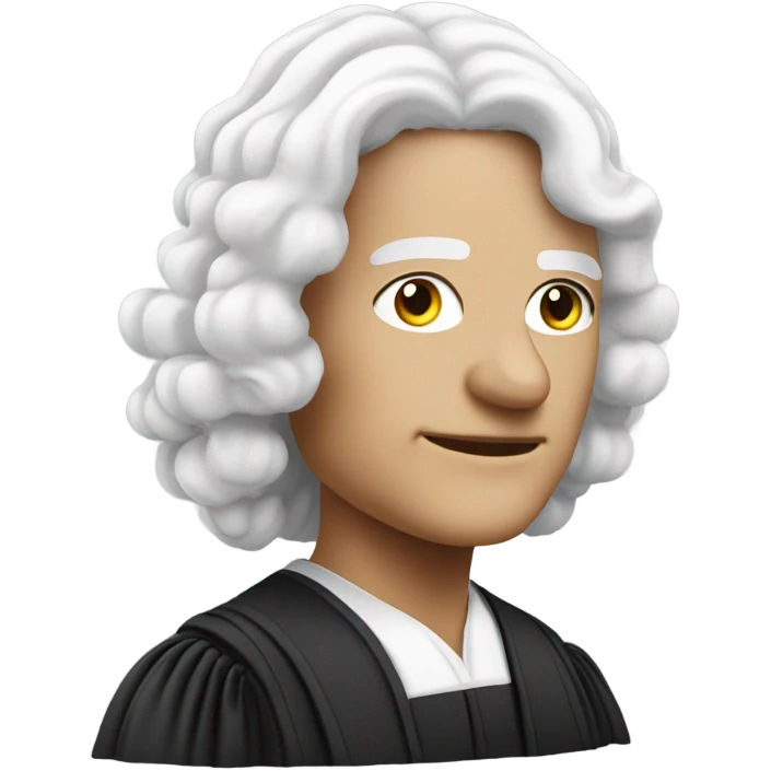 white UK judge with wig at an angle emoji