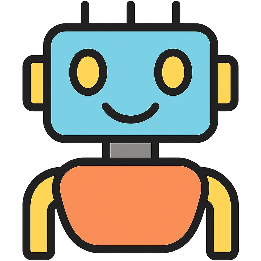 modern sharp smiling robot icon emoji