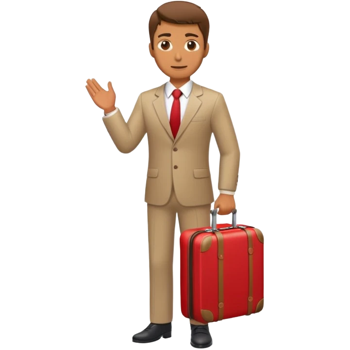 businessman with red suitcase emoji