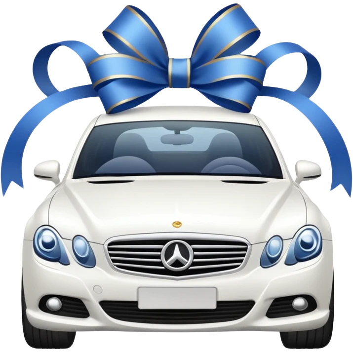 luxury car with wedding decorations, horizontal emoji