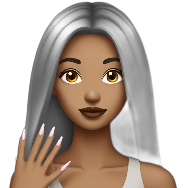 glamorous girl with long nails emoji