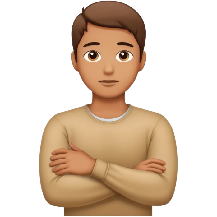 Person crossing arms over neck emoji