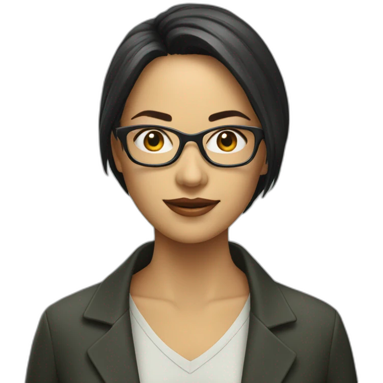 woman with glasses, matrix in background emoji