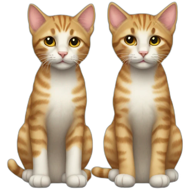 Two tabby kittens. One short hair, one fluffy  emoji