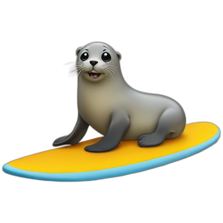Seal on a surfboard emoji