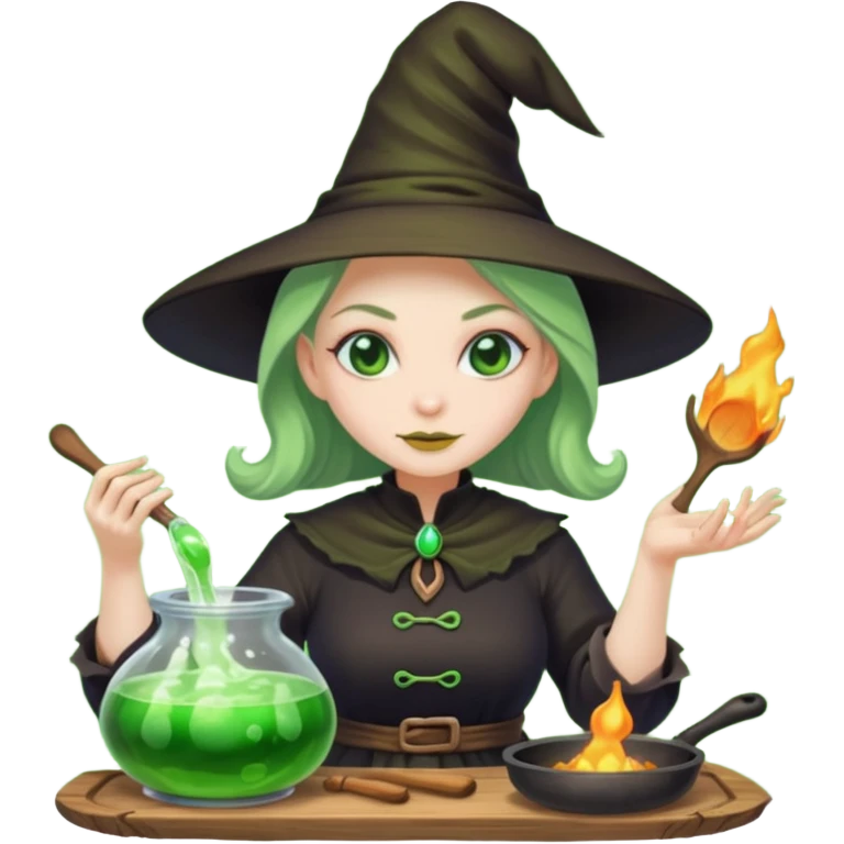 green witch cooking potion emoji