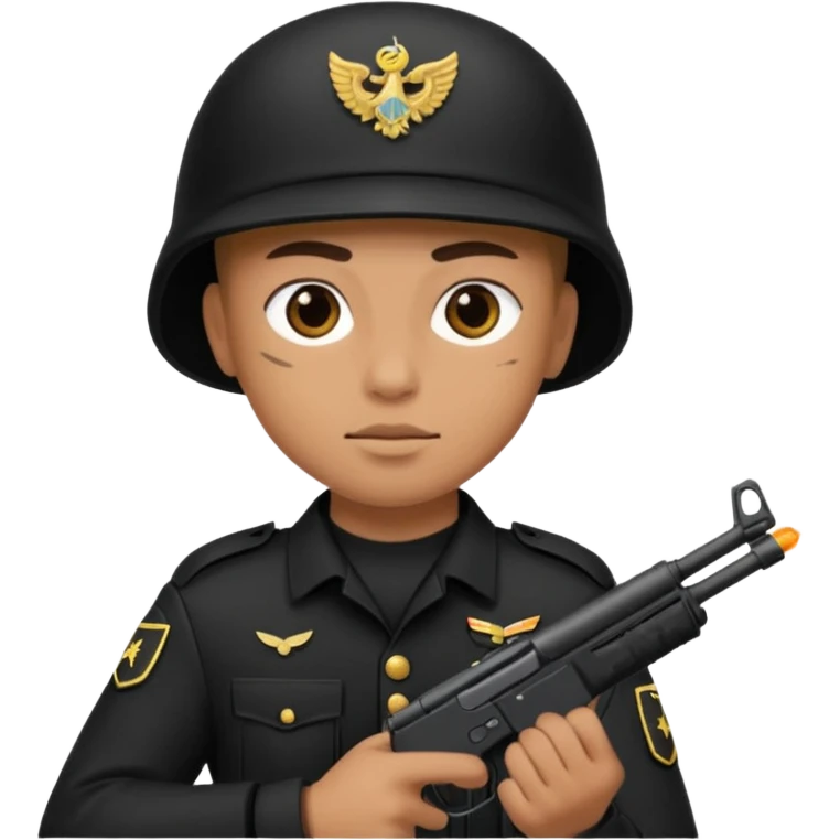 soldier shooting, black combat clothes 













 emoji