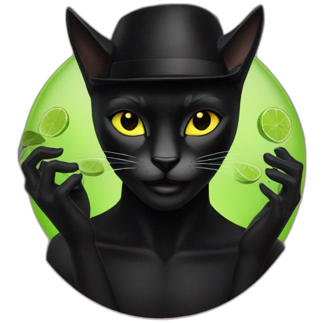 Chat noir qui se lime les ongles emoji