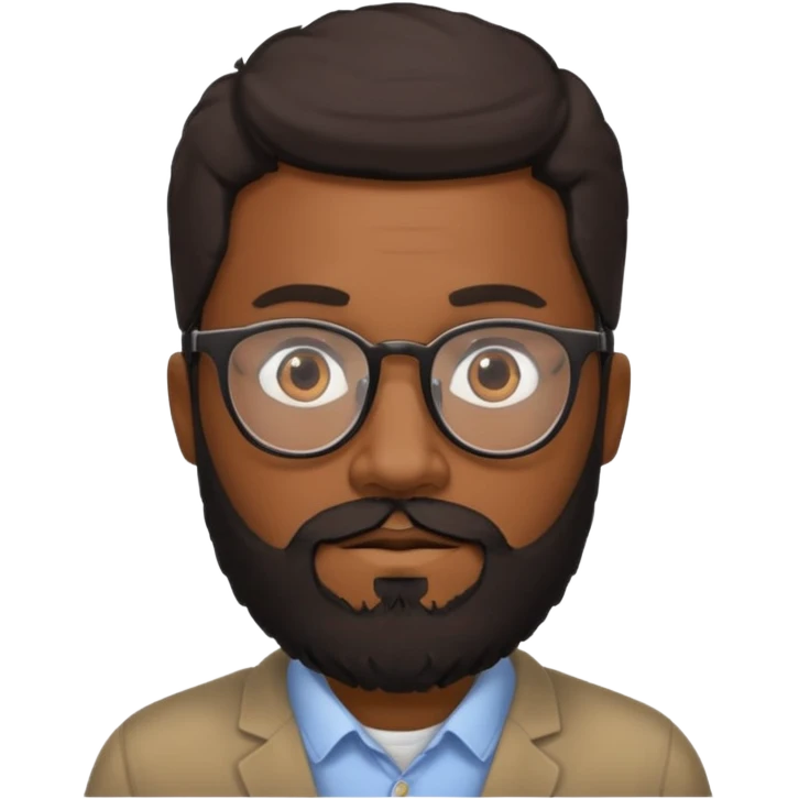 black bearded man with eyeglass emoji