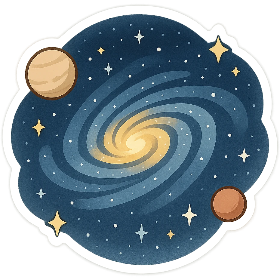 一个浩瀚的宇宙，宇宙的中心有一个星河 emoji