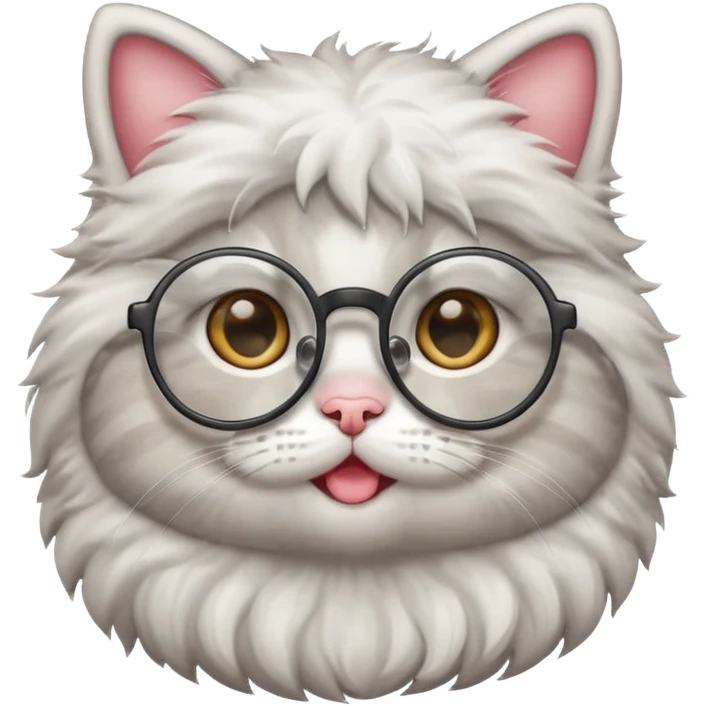 baby Cat with round glasses emoji