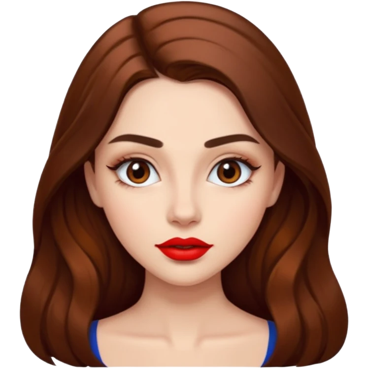 beautiful girl with long hair, high eyebrows, and thick lips  emoji
