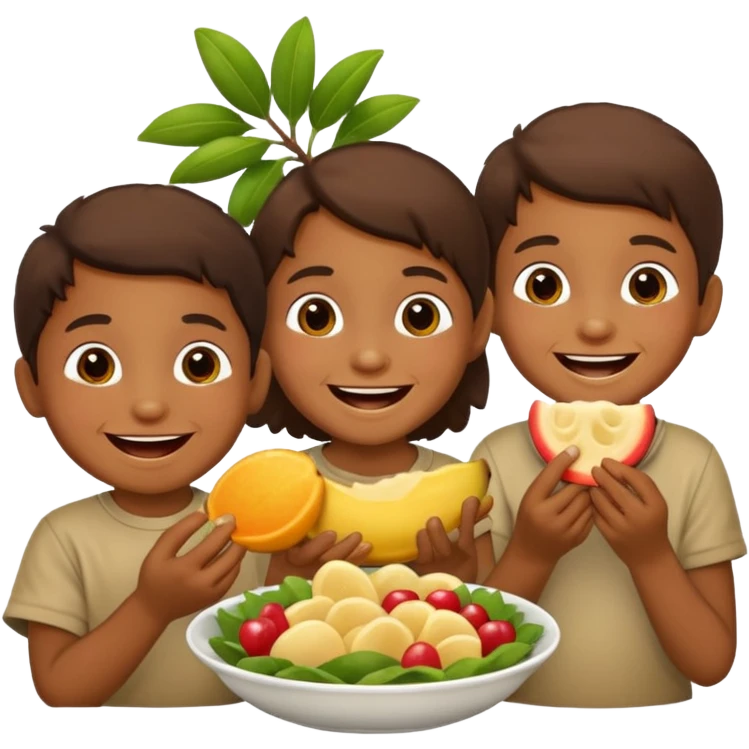 Bushman children joy eating emoji