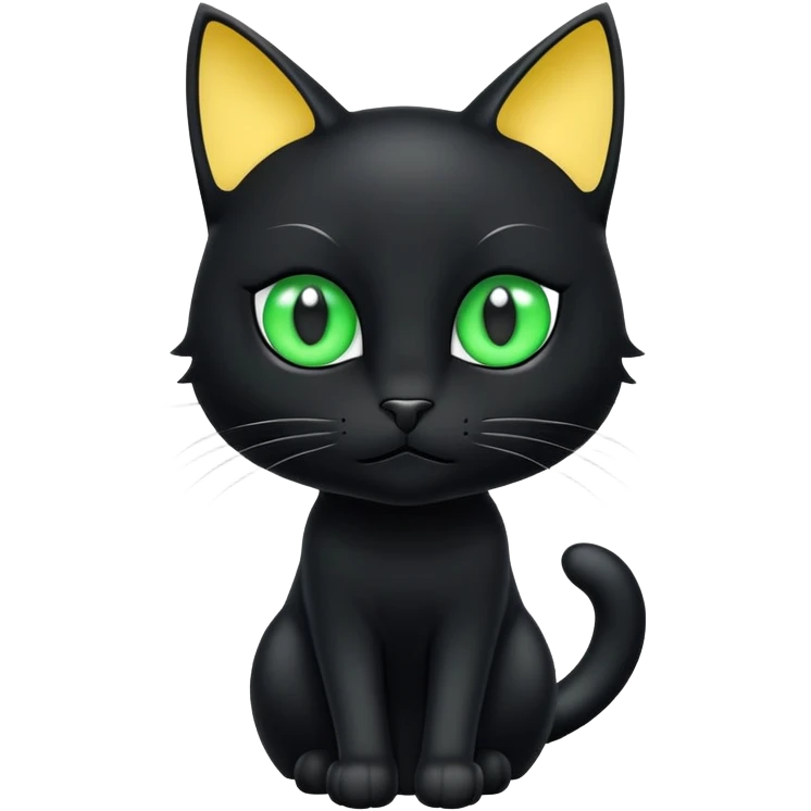 chat noir et blanc avec les yeux vert claire emoji