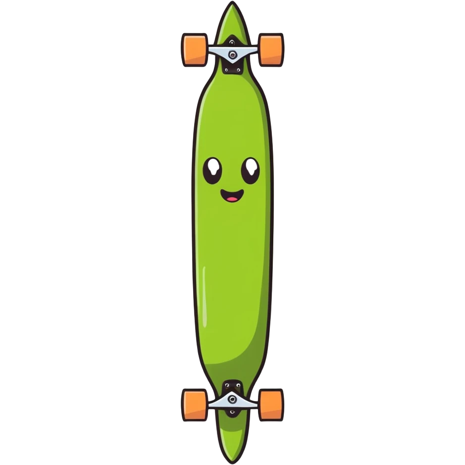 A longboard that is a pickle  emoji