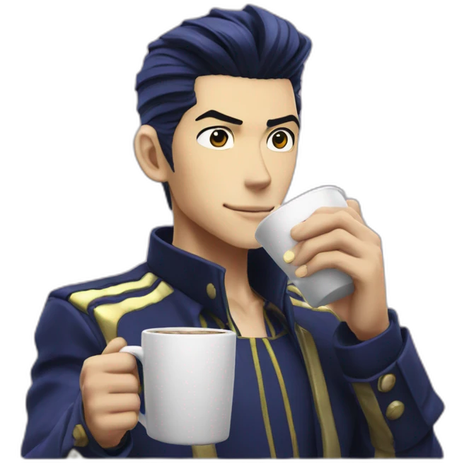Josuke higashikata drinking coffee emoji