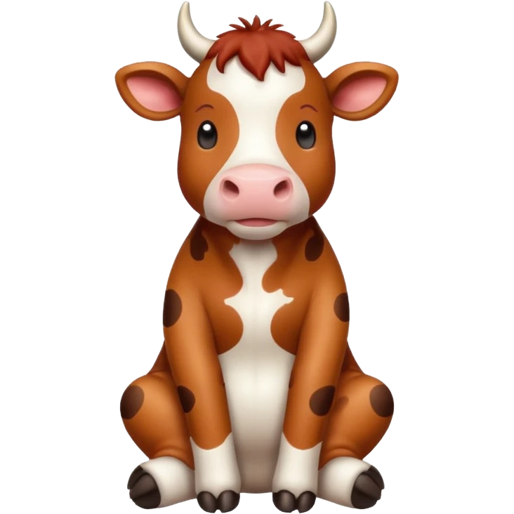 red cow front legs in praying gesture emoji
