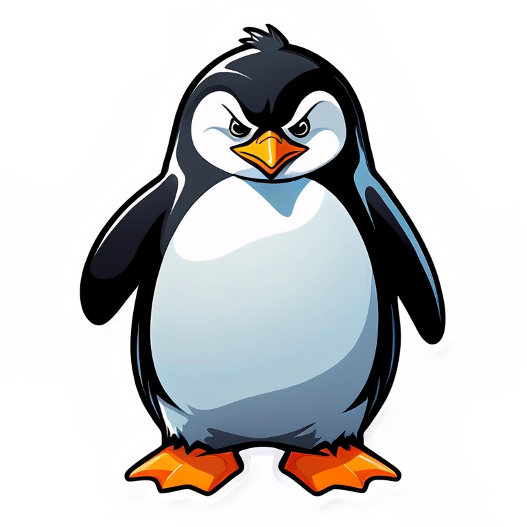 An angry penguin emoji