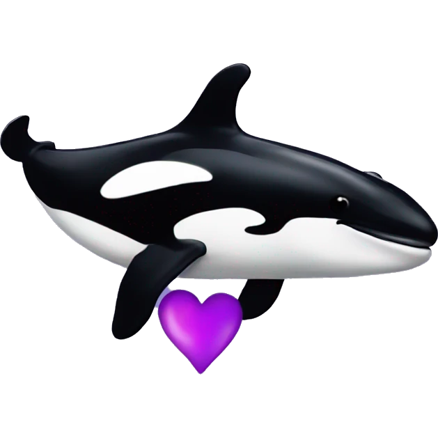 Head of an orca with heart eyes can you make it purple  emoji