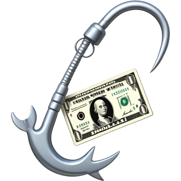 сделай крючок для удочки на который попался доллар emoji