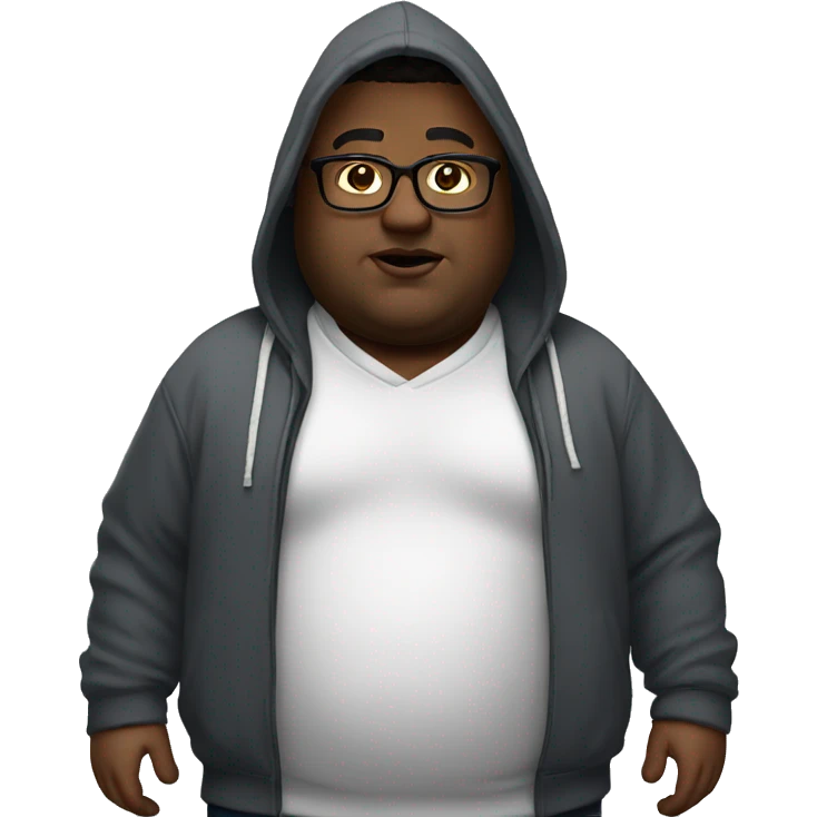 Fat guy with glasses and hoodie emoji