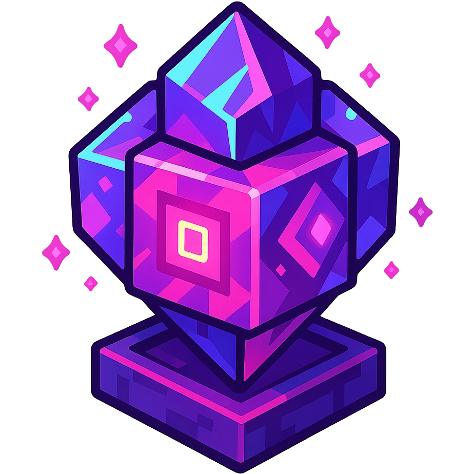 minecraft end crystal, vibrant colors, detailed emoji