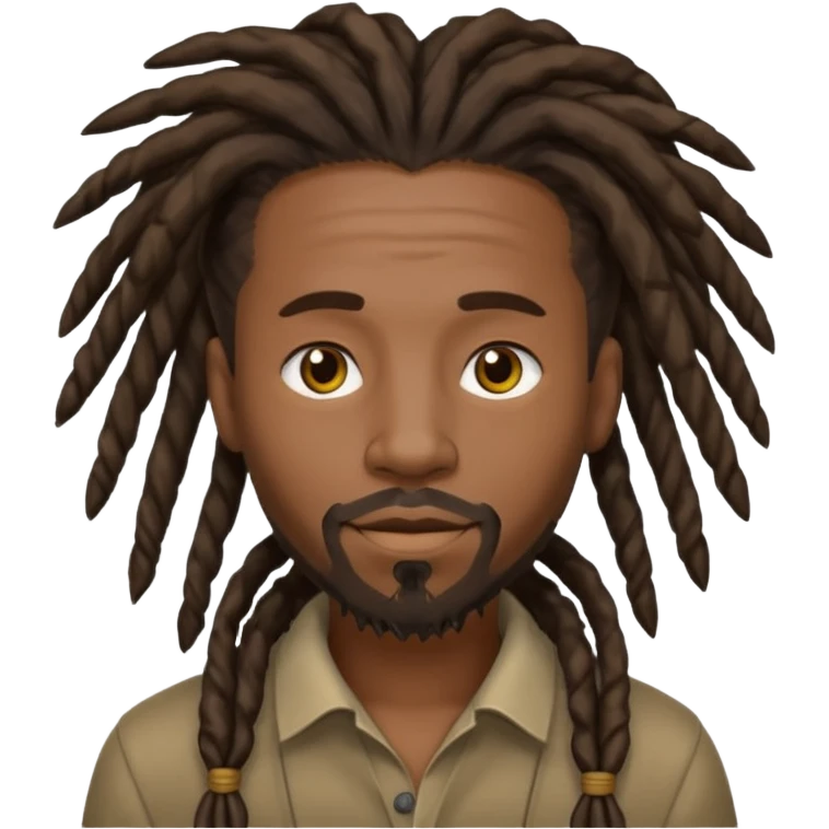 Hazme un emoji de un hombre negro con rastas y una pequeña perilla sin bigote emoji