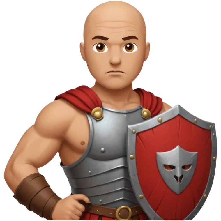 Bald gladiator with shield emoji