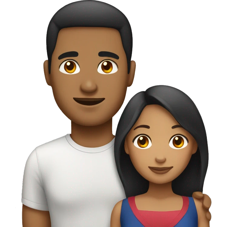 Light skin Filipino Man and Haitian Woman Couple  emoji