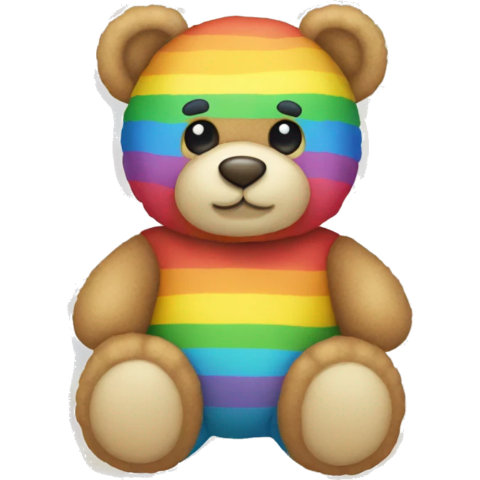Teddy bear in rainbow colors emoji