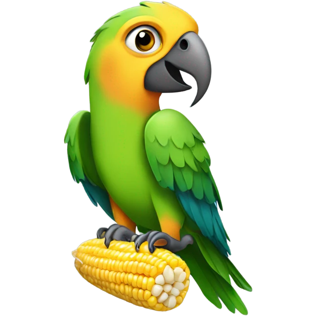 Parrot eating corn emoji