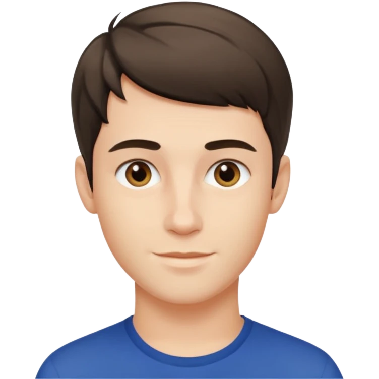 Young man with French crop hair emoji
