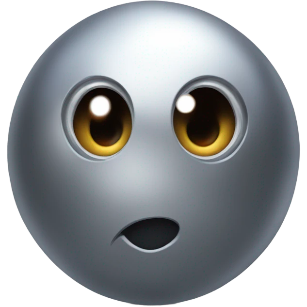 Metal cute black eyes Kirby ball driving on 4 car wheels emoji